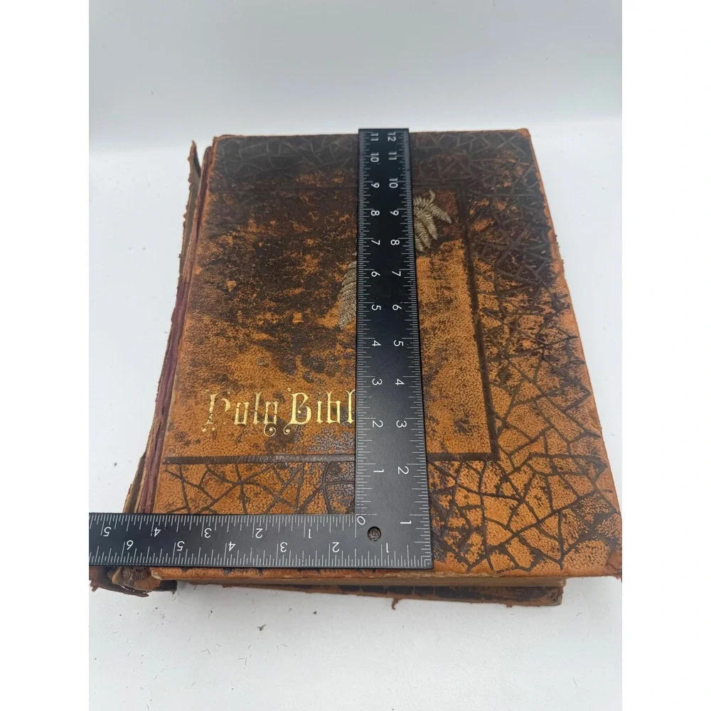 Antique 1894 Holy Bible Henry Altemus Edition Leather Gilt Illustrated Large